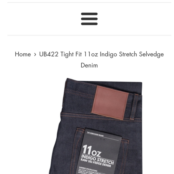 The Unbranded Company UB422 Tight Fit 11oz Indigo Stretch Selvedge Denim - Picture 9 of 9